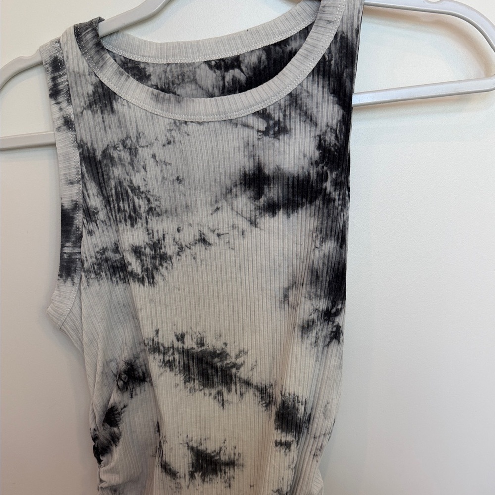 SHEIN Black and White Tie-Dye Mini Dress - Picture 2 of 2